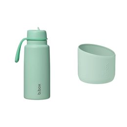 Nerezová termofľaša so slamkou 1 l + silikónový chránič - spearmint