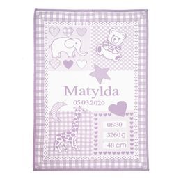 Dětská deka se jménem a údaji o miminku ŽIRAFA