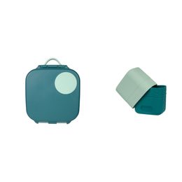 Desiatový box stredný + mini krabička na desiatu - set zelený