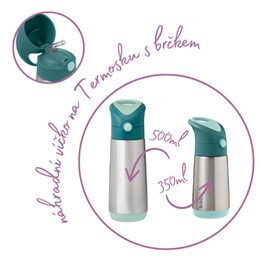 Náhradní víčko pro Termosku na pití s brčkem - emerald forest