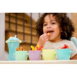 Nerezová dóza 89 ml se silikonovým víčkem 3ks - růžová/ šedá