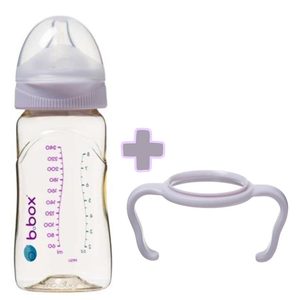 Antikoliková dojčenská fľaša 240 ml s držadlami - ružová
