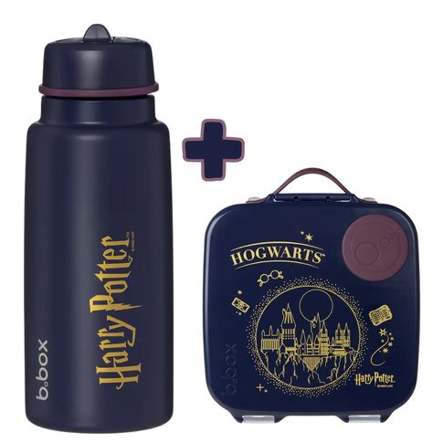 Svačinový box velký + Nerezová termolahev s brčkem - set Harry Potter | b.box