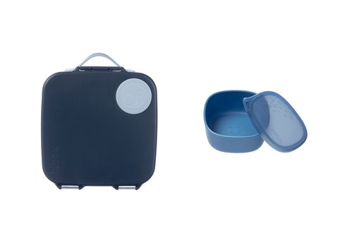 Desiatový box veľký + Krabička na obed - set modrý