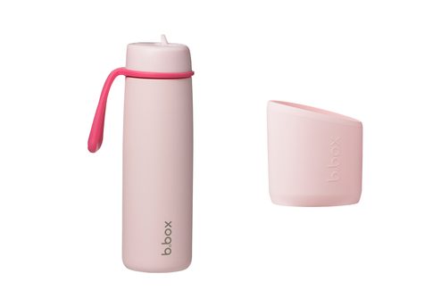 Nerezová termofľaša so slamkou 690 ml + silikónový chránič - pink paradise