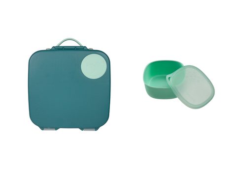 Desiatový box veľký + Krabička na obed - set zelený