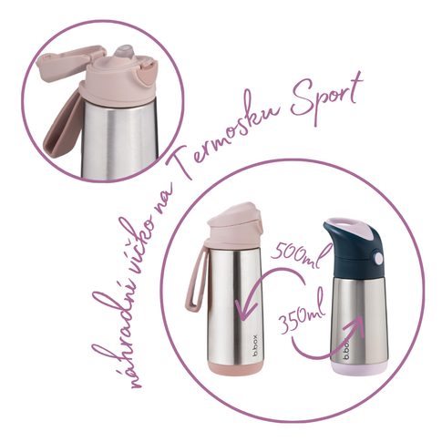 Náhradné viečko pre Termosku na pitie šport - blush crush