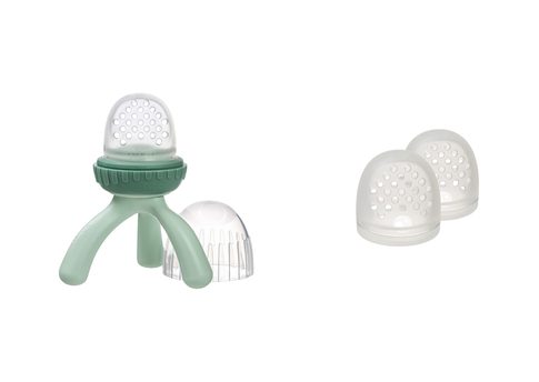 Kŕmiaci cumlík a hryzadlo zelené + Náhradná silikónová sieťka 2ks