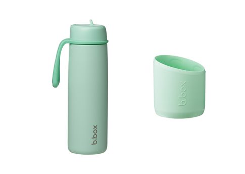 Nerezová termofľaša so slamkou 690 ml + silikónový chránič - spearmint