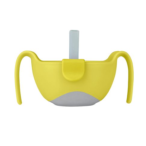 Miska s brčkem - žlutá 250 ml