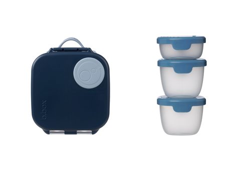 Svačinový box stredný + krabičky Snack tubs - set modrý