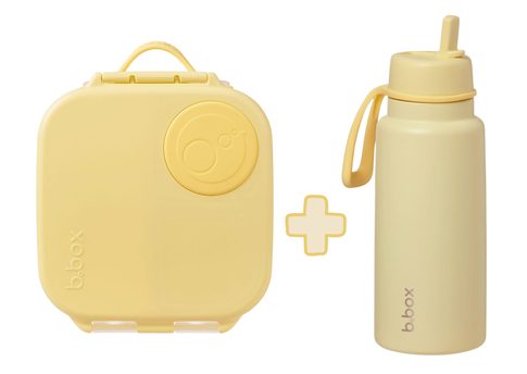 Svačinový box střední + Nerezová termolahev 1l - set lemon twist
