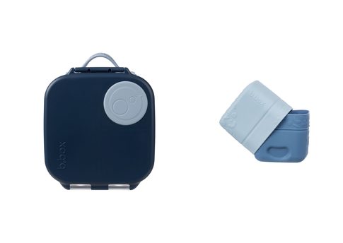 Desiatový box stredný + Mini krabička na desiatu – set modrý