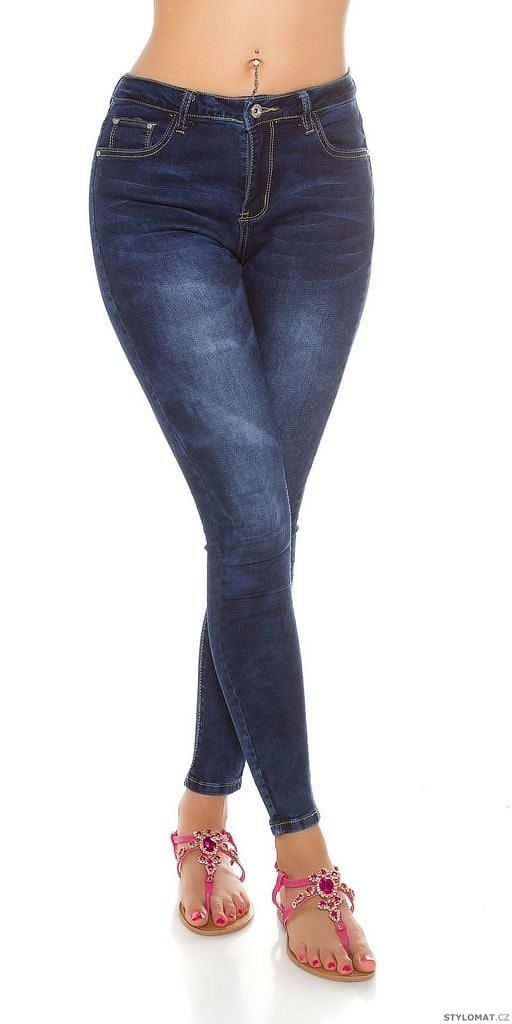 Dámské skinny džíny s vysokým pasem - Koucla - Jeansy