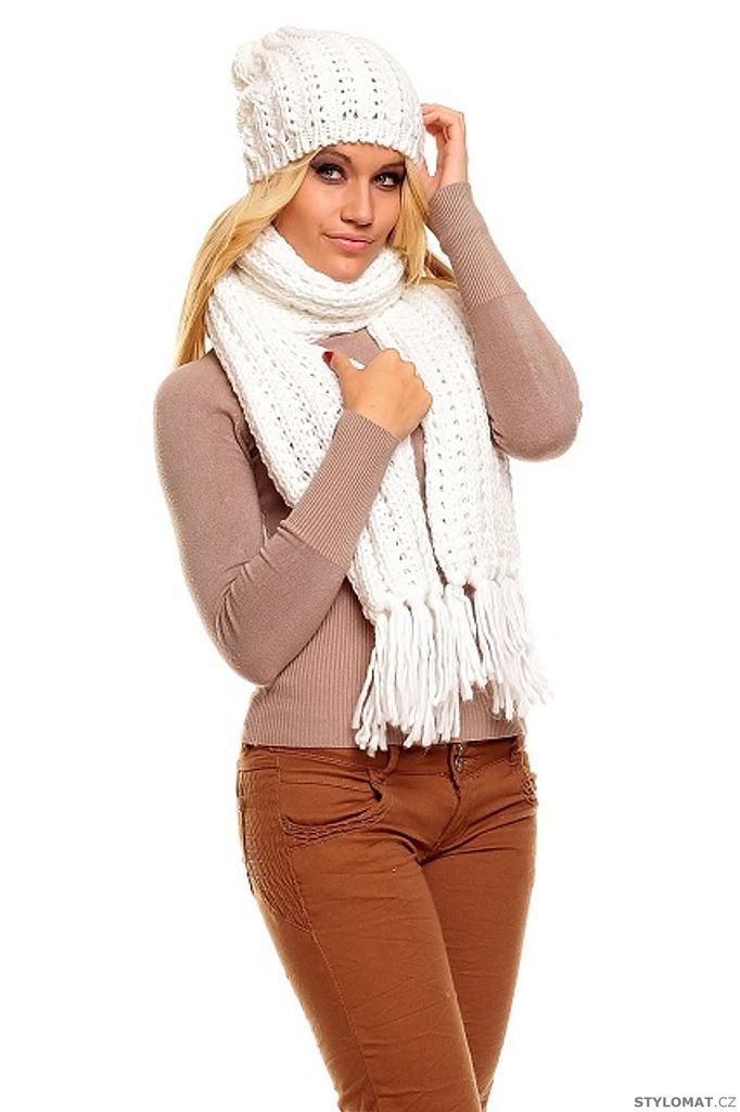 Trendy dámská bílá zimní čepice - Redial - Teplé čepice (zimní)
