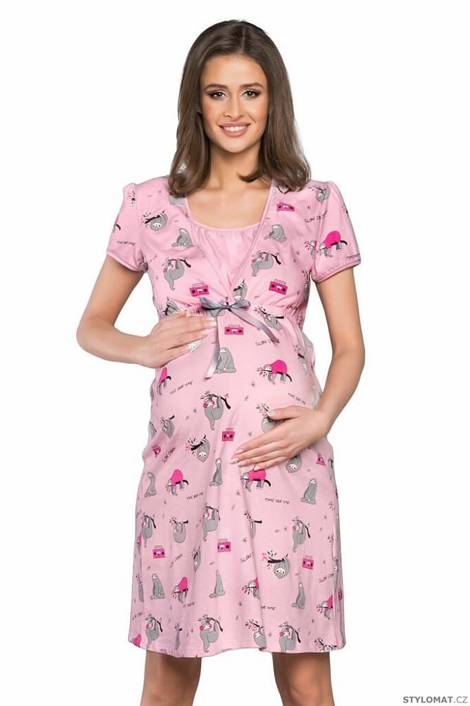 Mateřská noční košile Leni růžová - Italian Fashion - Dámské spodní prádlo