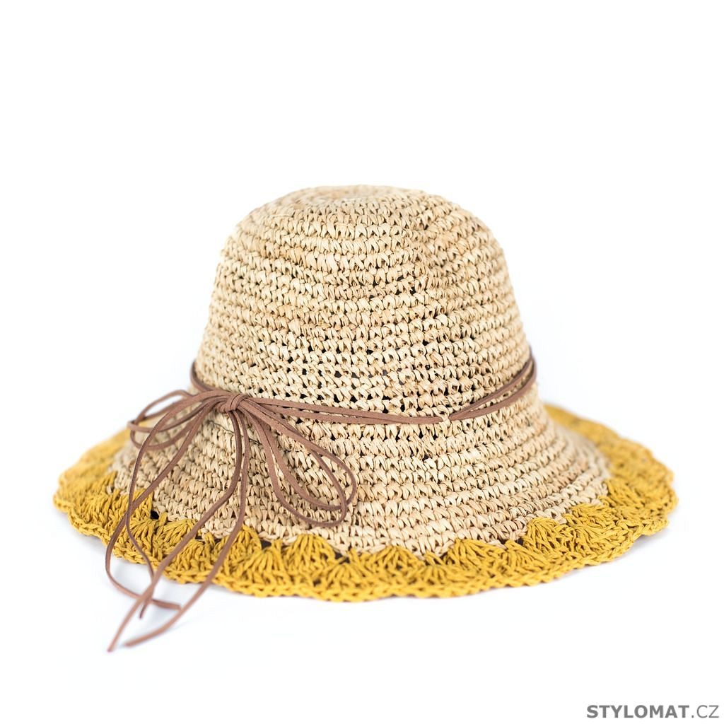 Přírodní klobouk Babí léto se žlutým lemem - Art of Polo - Dámské letní  klobouky