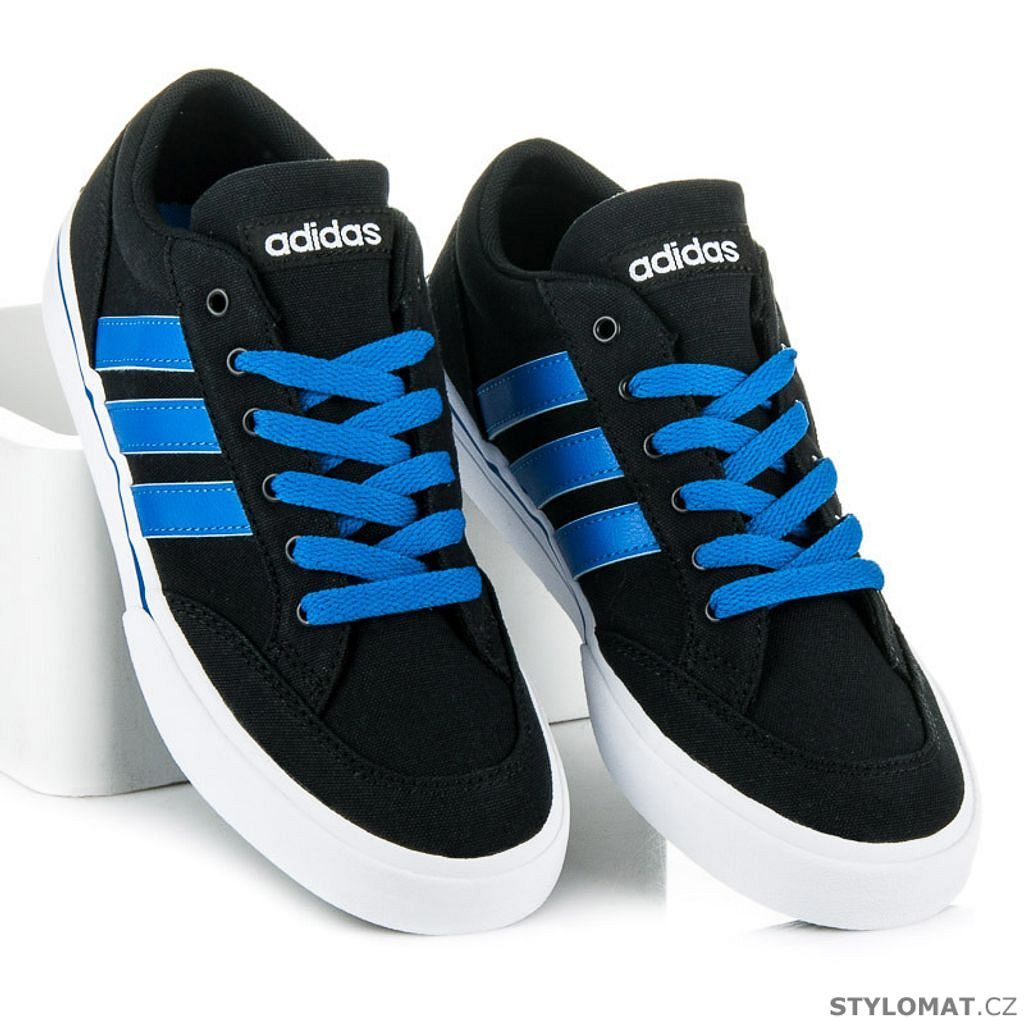 Černé sportovní boty s modrými pruhy Adidas gvp - Adidas - Sportovní pánská  obuv