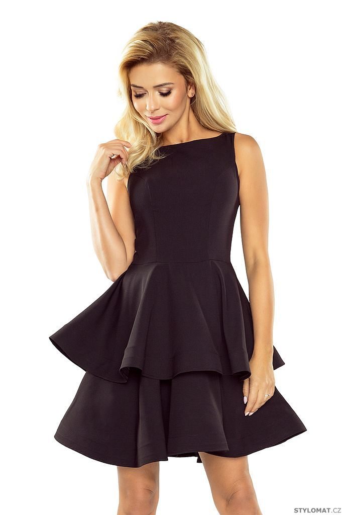 Černé šaty s širokou sukní - Numoco - Party a koktejlové šaty