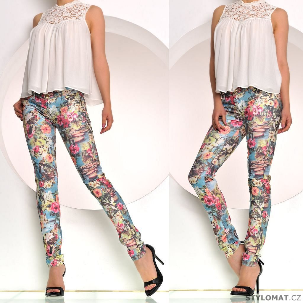 Květované módní džíny - Fashion - Jeansy