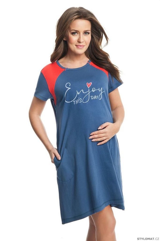 Těhotenská a kojicí noční košile Andrea modrá - Dorota - Pro těhotné