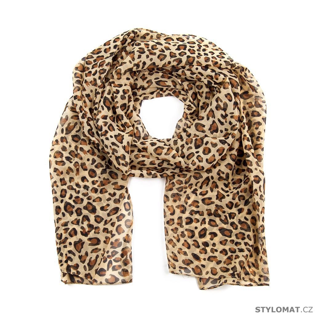 Šátek leopardí potisk - Art of Polo - Dámské šátky a šály