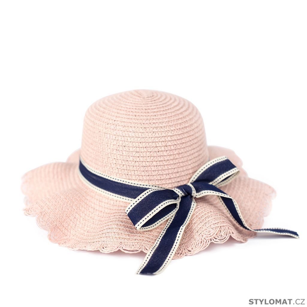 Dětský letní klobouk s mašlí růžový - Art of Polo - Dětské klobouky