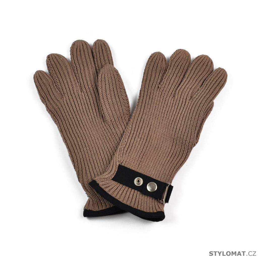 Pánské rukavice se zapínáním hnědé - Art of Polo - Pánské rukavice