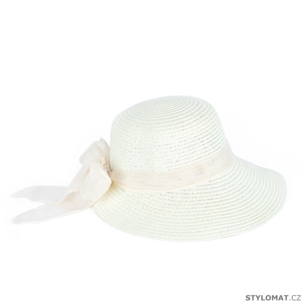 Bílý dámský klobouk s mašlí - Art of Polo - Dámské letní klobouky