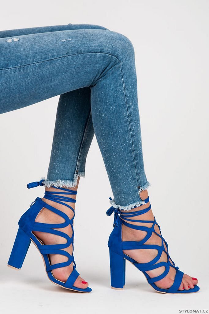 Modré vázané sandály se zipem - SERGIO TODZI - Sandále