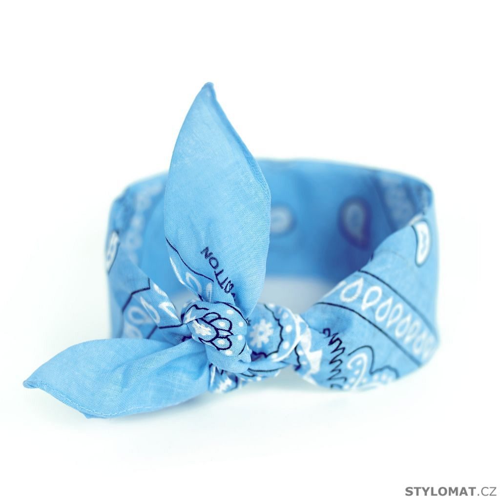 Šátek do vlasů pin-up do vlasů v odstínu světle modré (baby-blue) - Art of  Polo - Dámské šátky a šály