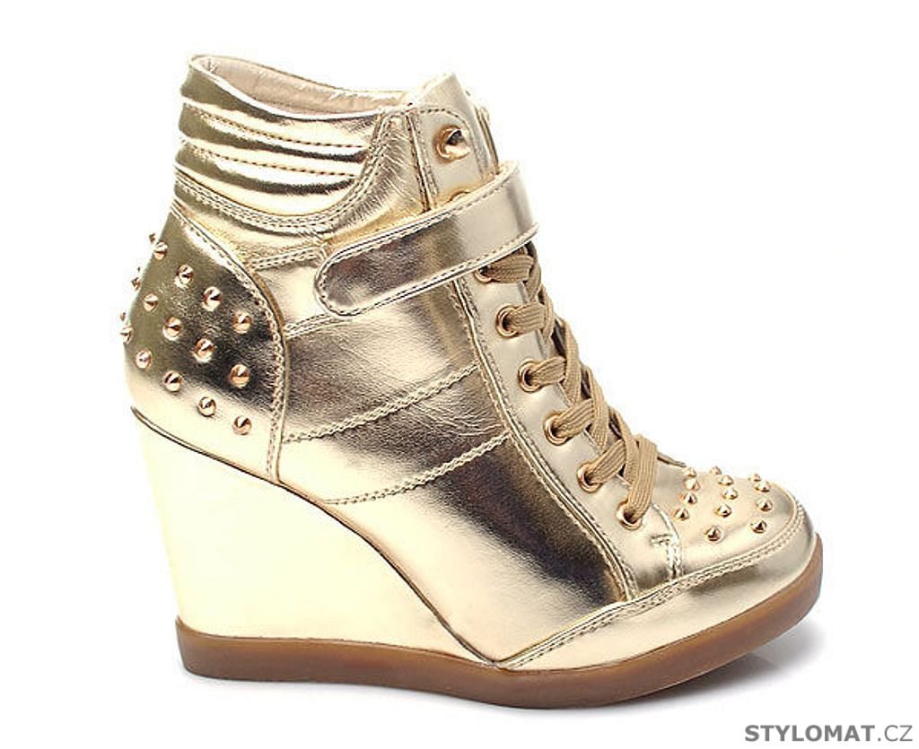 Zlaté tenisky na klínku - SDS - Kotníčkové boty