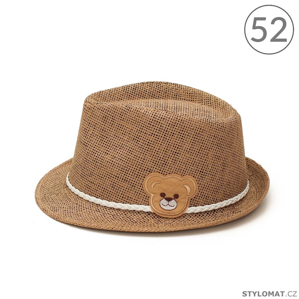 Trilby dětský klobouk s medvídkem hnědý - Art of Polo - Dětské klobouky