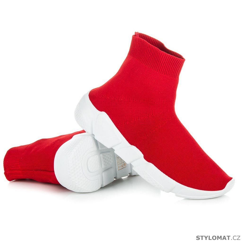 Sportovní boty s ponožkou červené - SEASTAR - Tenisky