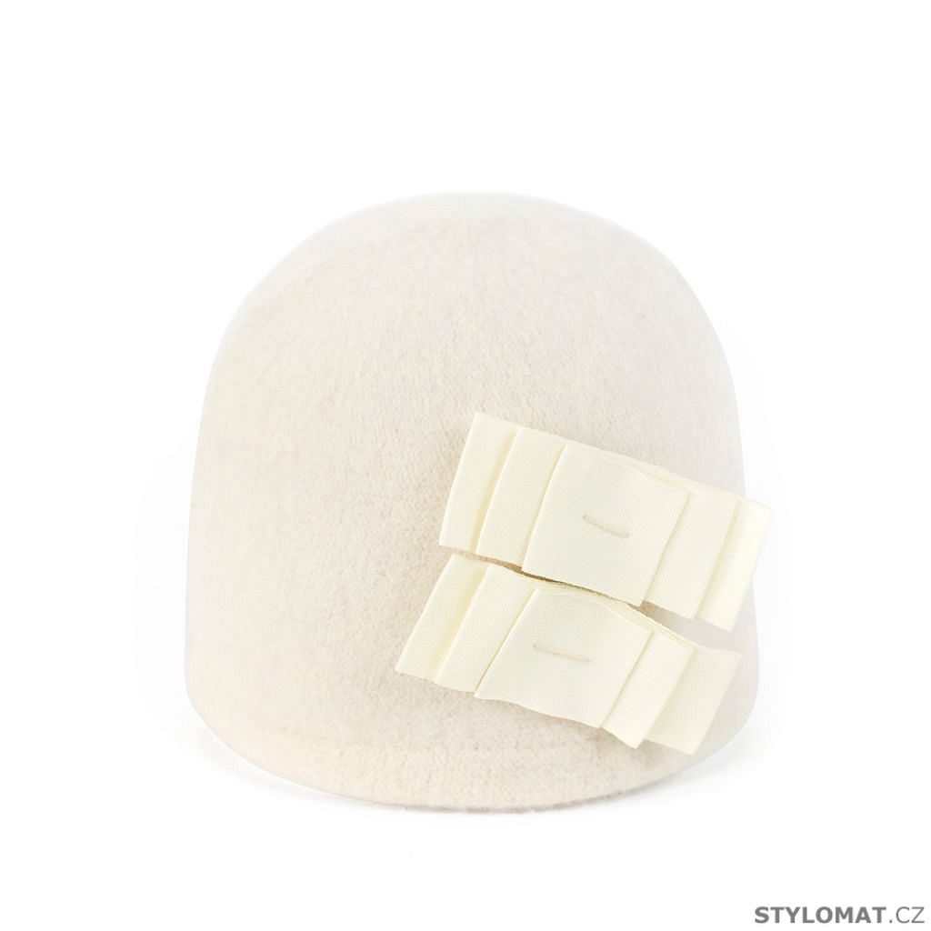 Elegantní klobouk s dvěma mašličkami bílý - Art of Polo - Vlněné klobouky