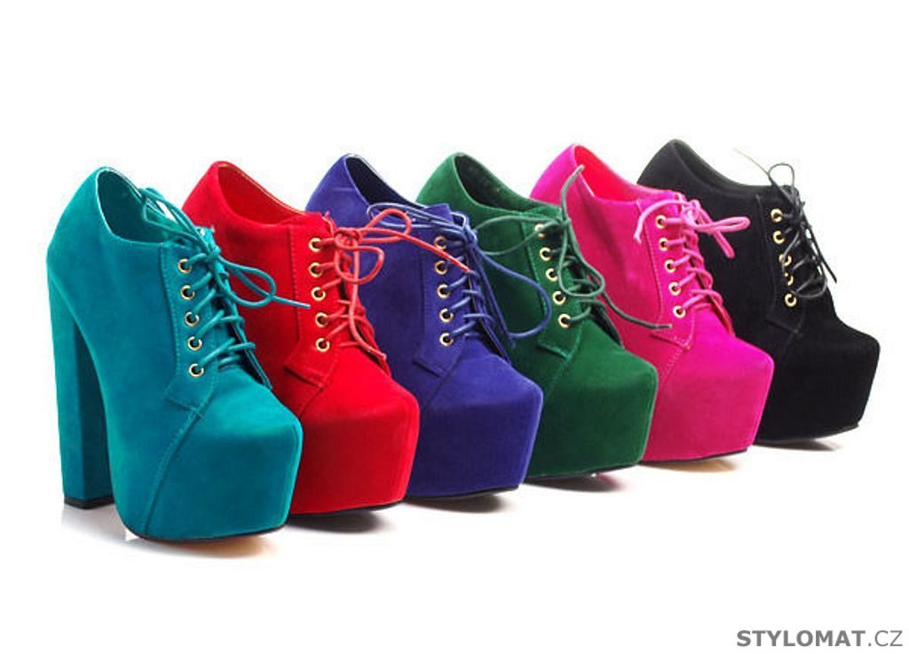 Fuchsiové boty na vysokém podpatku - Belle Women - Polobotky