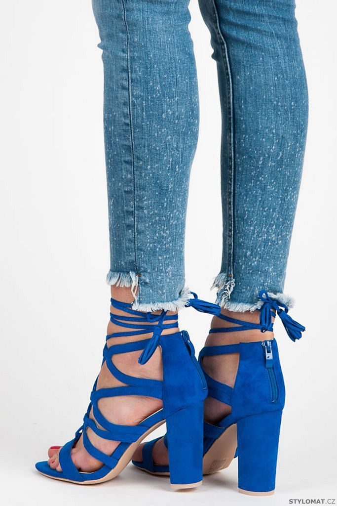 Modré vázané sandály se zipem - SERGIO TODZI - Sandále