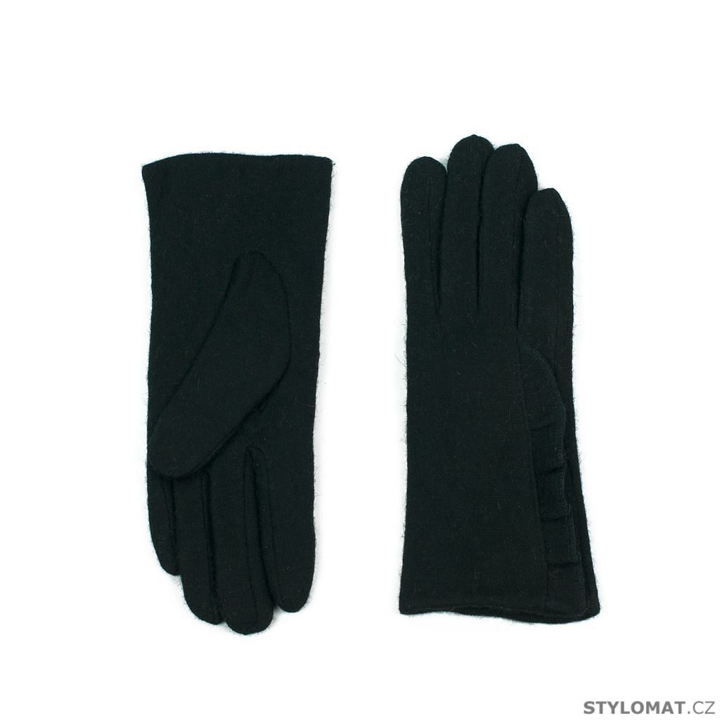 Teplé rukavice s volánkem černé - Art of Polo - Dámské rukavice
