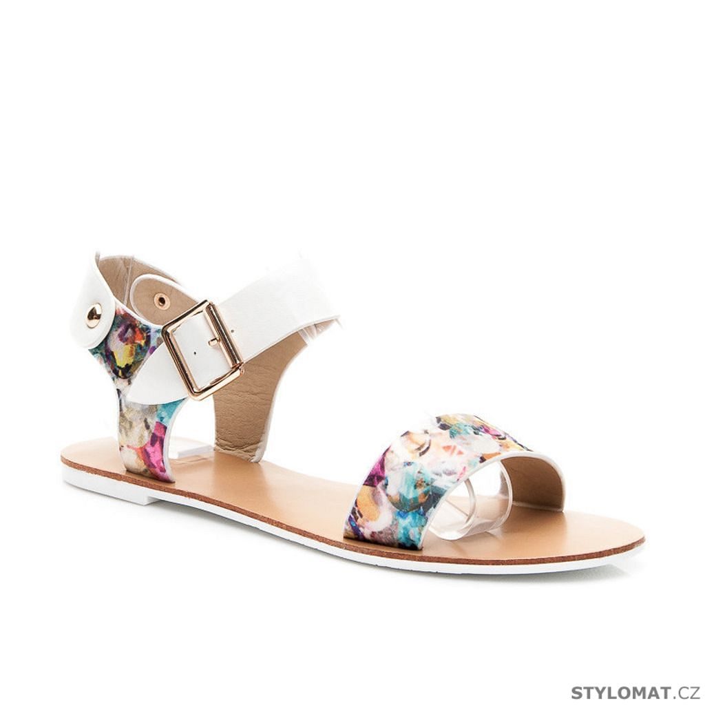 Bílé květované sandále - VICES - Sandále