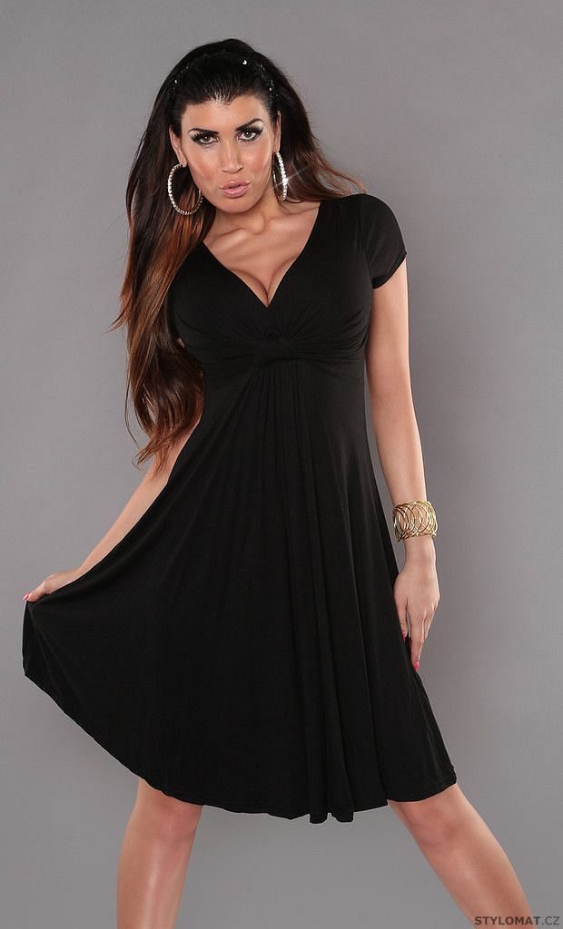Dámské elegantní černé letní šaty - Queen O.F. - Krátké letní šaty