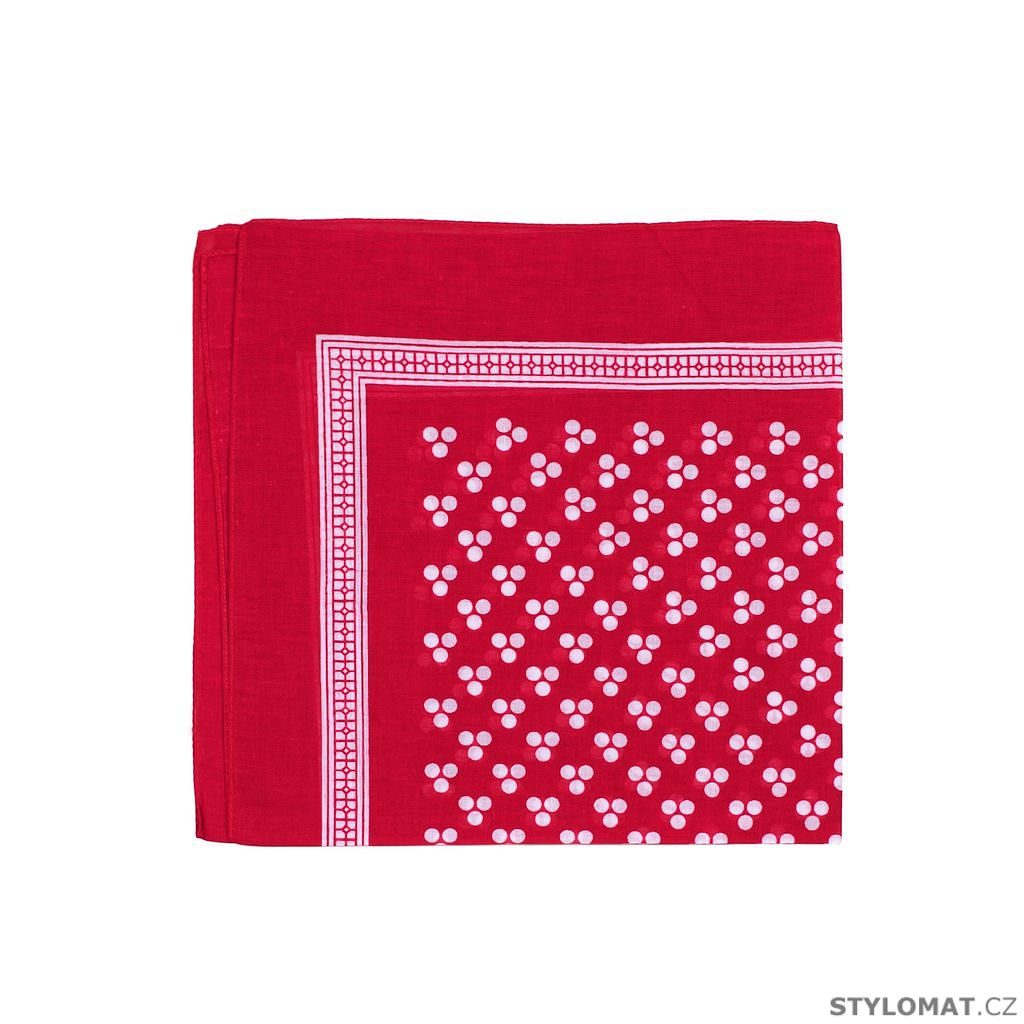 Šátek bandana s puntíky červený - Art of Polo - Dámské šátky a šály