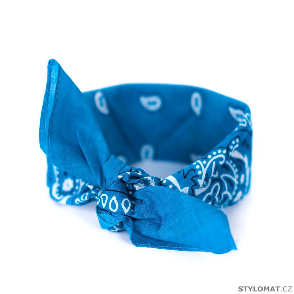Šátek do vlasů pin-up světle modrý - Art of Polo - Dámské šátky a šály
