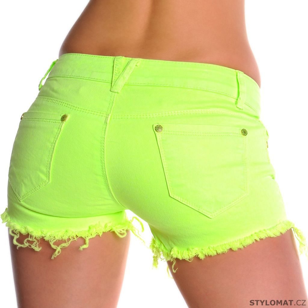 Trendy neonově zelené džínové kraťásky - Fashion - Kraťasy