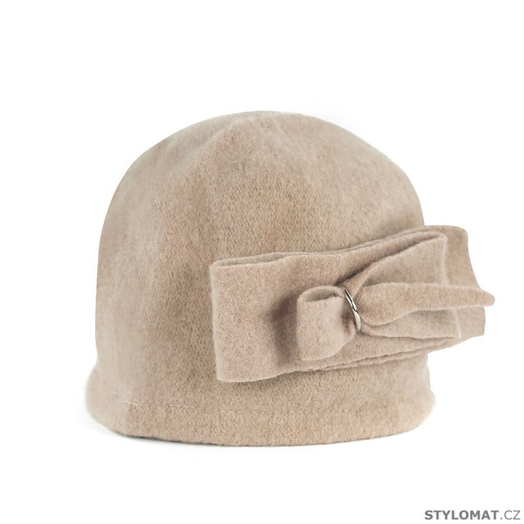 Vlněný klobouček s mašlí béžový - Art of Polo - Vlněné klobouky