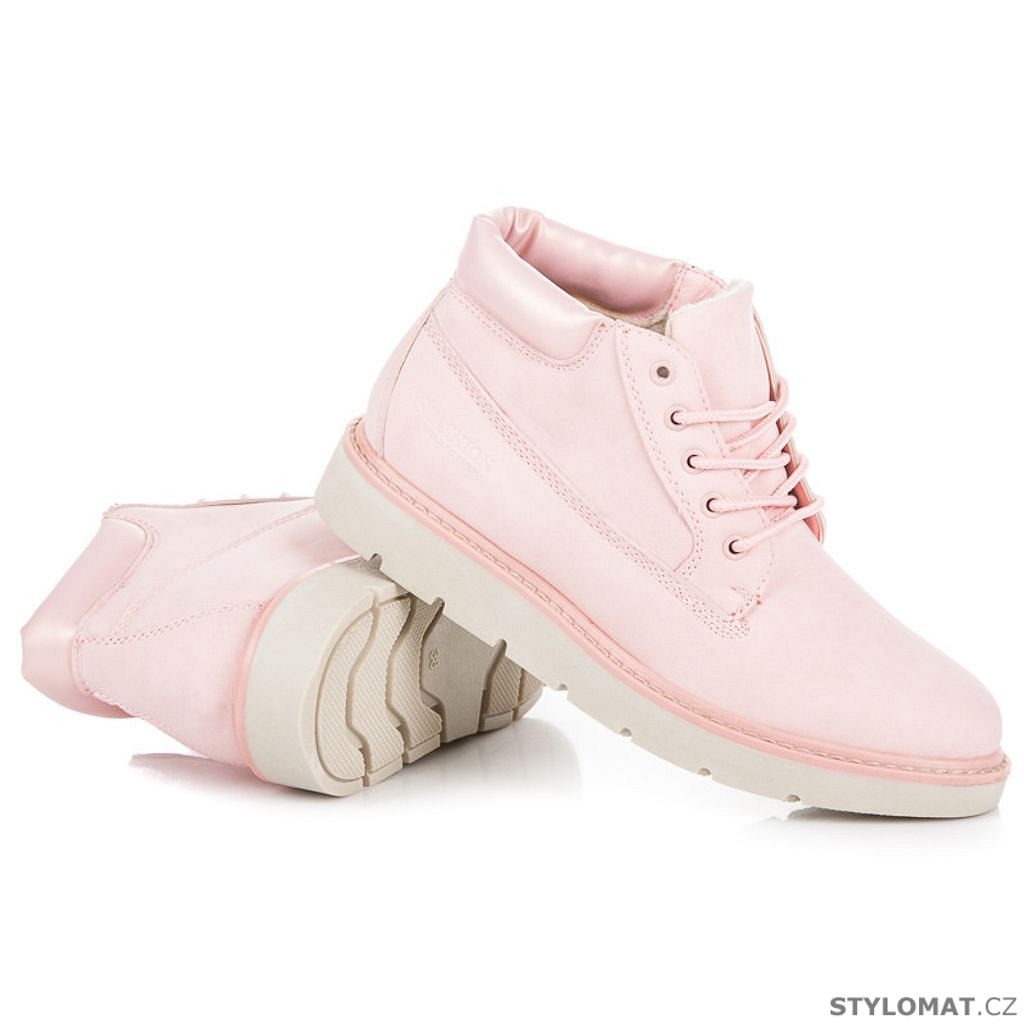 Kotníkové boty na platformě růžové - VICES - Kotníčkové boty
