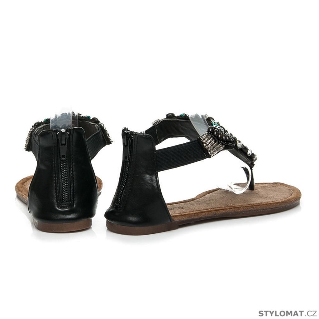 Indiánské sandálky černé - Veranice - Sandále