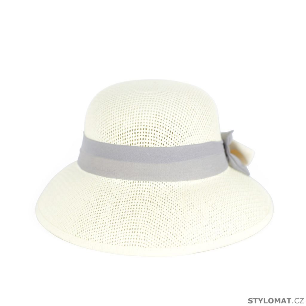 Klobouk elegantní s šedou mašlí - Art of Polo - Dámské letní klobouky