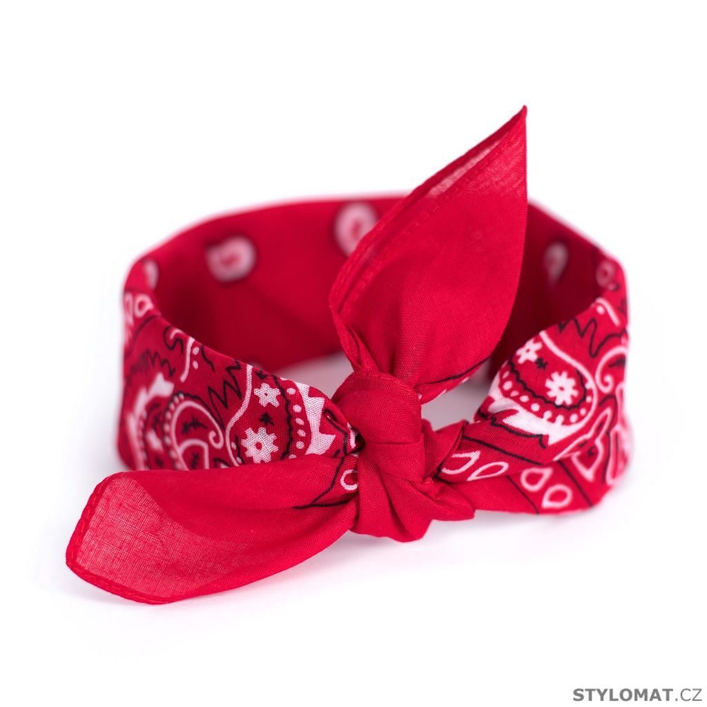 Červený šátek do vlasů pin-up bandana - Art of Polo - Dámské šátky a šály