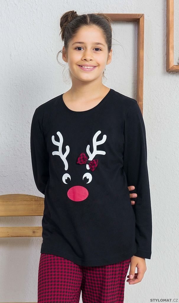 Dětské pyžamo dlouhé Sob barva černá - Vienetta Kids - Dětská pyžama a  noční košile