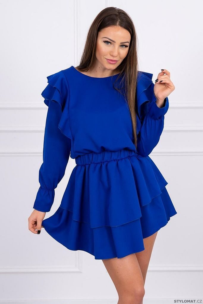 Vrstvené šaty, modrá - Kesi - Krátké letní šaty